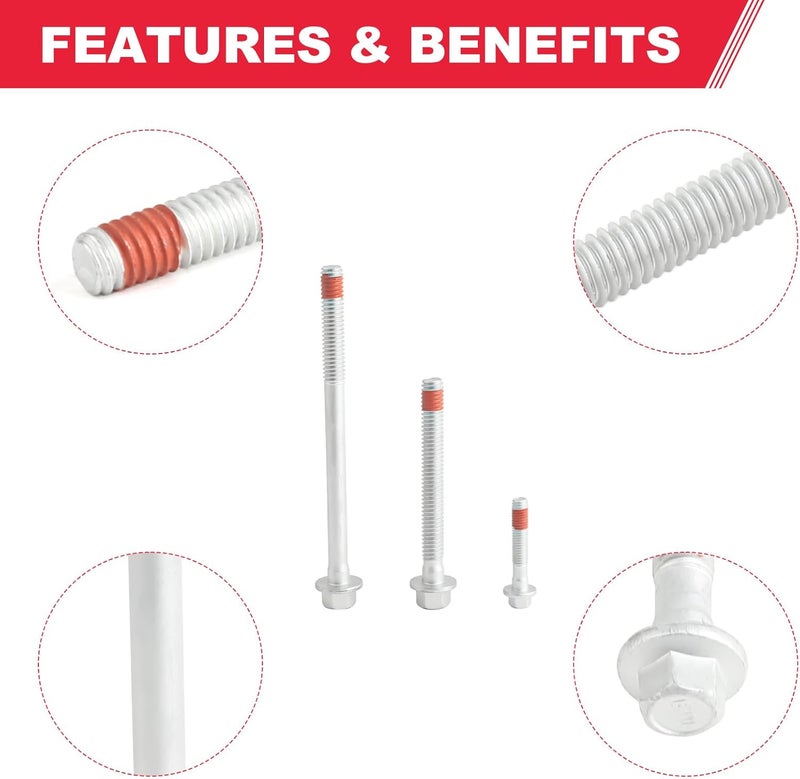 Fitede Cylinder Head Bolts Set Compatible with Chevy Corvette Silverado GMC Sierra Yukon Cadillac Buick Hummer Pontiac Replaces# ES72173 ES 72173 - Image 5